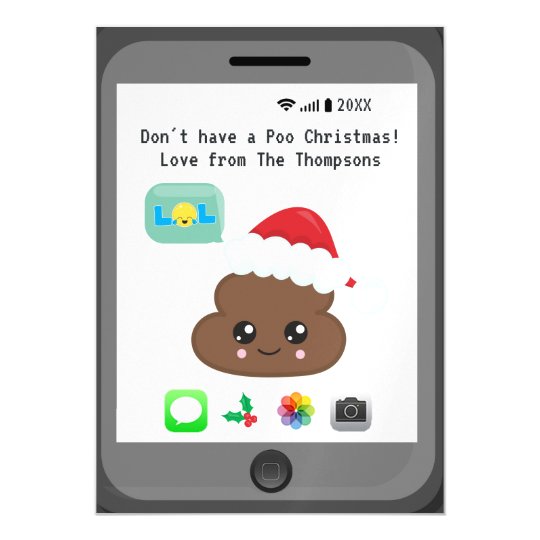 Invitation Magnetique Theme Funny Kawaii Emoji Joyeux Noel Salutations Zazzle Be