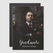 Invitation Magnétique Thin Magnetic graduation announcement Card (Devant / Derrière)