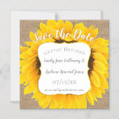 Invitation Magnétique Tournesol Burlap Typographie Mariage Enregistrer l (Recto)