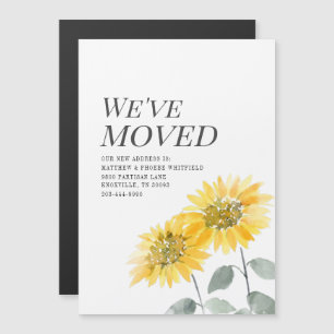 Invitation Magnétique Tournesol Nous avons déménagé Botanical Moving