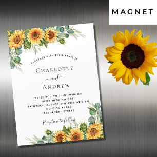 Invitation Magnétique Tournesols de mariage eucalyptus bohème luxe