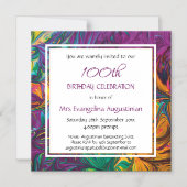 Invitation Magnétique TOUT ÂGE Abstrait Violet Personnalisable Anniversa (Recto)