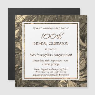 Invitation Magnétique TOUT ÂGE Beige Abstrait Personnalisable Anniversai