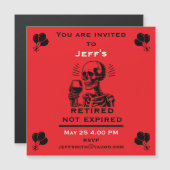 Invitation Magnétique Travail Fête de retraite (Devant / Derrière)
