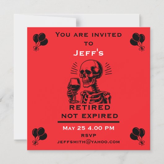 Invitation Magnétique Travail Fête de retraite (Recto)