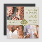 Invitation Magnétique Trendy Simple Trois Photo QR CODE Enregistrer La D (Devant / Derrière)