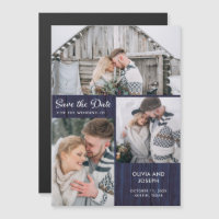 Trois photos sauvent la date| Bois bleu rustique