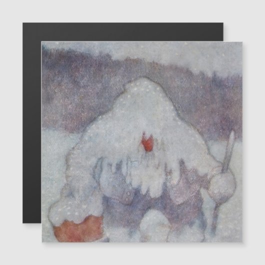 Invitation Magnétique "Troll de neige" de Theodor Kittelsen (Devant / Derrière)