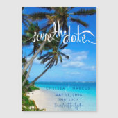 Invitation Magnétique Tropical Beach Destination Wedding Enregistrer la  (Devant)