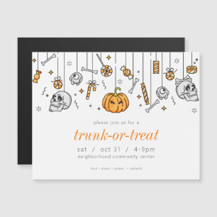 Invitation Magnétique Trunk or Treat Modern Chic Halloween Party