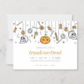 Invitation Magnétique Trunk or Treat Modern Chic Halloween Party (Recto)