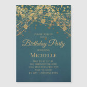 Invitation Magnétique Turquoise Gold String éclaire n'importe quel âge f (Devant)