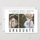 Invitation Magnétique Type graduation multi photo moderne (Recto)