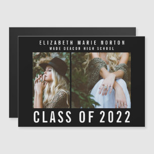 Invitation Magnétique Type graduation multi photo moderne magnétique noi