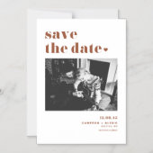 Invitation Magnétique Typographie en gras Terracotta Photo Enregistrer l (Recto)