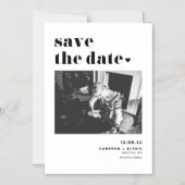 Invitation Magnétique Typographie moderne en noir gras Photo Enregistrer (Recto)