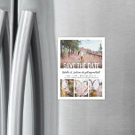 Invitation Magnétique Typographie moderne Quatre mariage photo Sauvez la<br><div class="desc">Annoncez les nouvelles joyeuses de votre fiançailles et de votre prochain mariage avec des Magnet Réservez la date photo personnalisées uniques. Les 4 photos et toutes les formulations de ce modèle sont simples à personnaliser. Le dos magnétique les rend faciles à afficher pour les amis et la famille. (CONSEIL EN...</div>