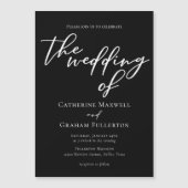 Invitation Magnétique Typographie noir blanc simple Mariage hiver chic (Devant)