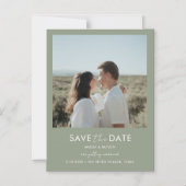 Invitation Magnétique Typographie Script Sage Green Wedding Enregistrer (Recto)