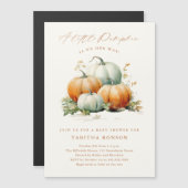 Invitation Magnétique Un Baby shower Automne Un Peu Citrouille (Devant / Derrière)
