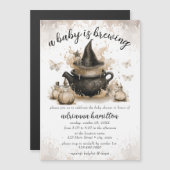 Invitation Magnétique Un bébé brasse un Baby shower d'Halloween neutre (Devant / Derrière)