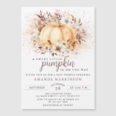 Invitation Magnétique Un doux petit Baby shower Citrouille neutre (Devant)