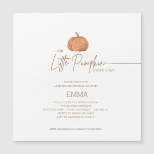 Invitation Magnétique Un petit Citrouille Automne Baby shower neutre de