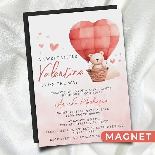 Invitation Magnétique Un petit valentin doux est sur le Baby shower Way