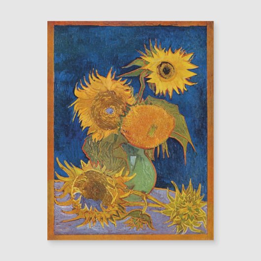 Invitation Magnétique Vincent Van Gogh - Sunflowers, 2e version (Devant)