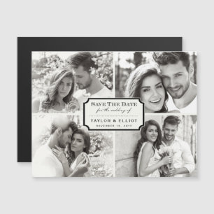 Invitation Magnétique Vintage Classic Bookplate Four Photo Enregistrer L