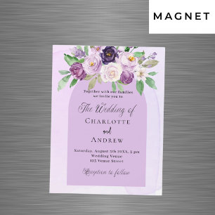 Invitation Magnétique Violet floraux arch violet luxe mariage