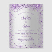 Invitation Magnétique violet violet mariage brillant luxe (Devant)