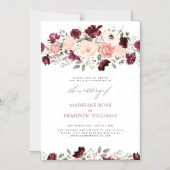 Invitation Magnétique Virtual Rustic Burgundy Blush FlorMariage (Recto)