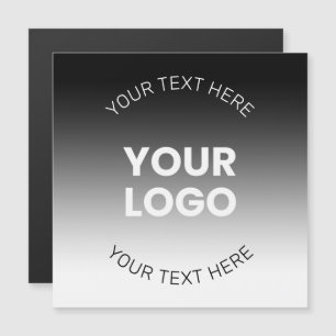 Invitation Magnétique Votre logo Dégradé noir et blanc moderne éditabl