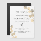 Invitation Magnétique Vow renouvellement or eucalyptus blanc luxe (Devant / Derrière)