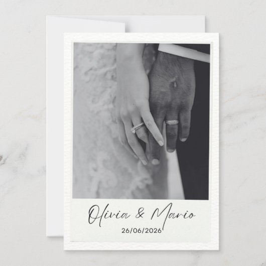 Invitation Magnétique wedding card (Recto)