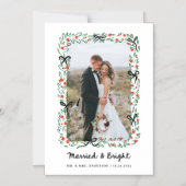 Invitation Magnétique Whimsical Frame and Bow | Photo Married and Bright (Recto)
