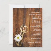 Invitation Magnétique White Daisy and Horse Bit Country Western Mariage (Recto)