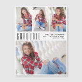 Invitation Magnétique White High School College Graduation 4 Photo (Devant)