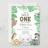 Invitation Magnétique Wild One Neutral Celebration - Safari Adventure! (Recto)