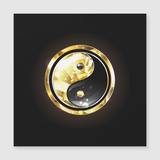 Invitation Magnétique Yin Yang or sur noir (Devant)
