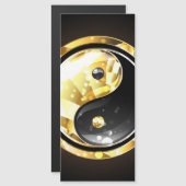 Invitation Magnétique Yin Yang or sur noir (Devant / Derrière)