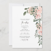 Invitation Magnifique Blush Floral Bride Parents Mariage (Devant)