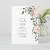 Invitation Magnifique Blush Floral Bride Parents Mariage (Debout devant)