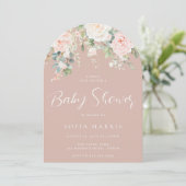 Invitation Magnifique Blush & Ivory Botanical Baby shower (Debout devant)