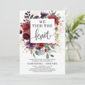 Invitation Magnifique blush rose bordeaux floral mariage (Debout devant)