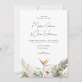 Invitation Magnifique Botanique Tropicale Destination Mariage (Devant)