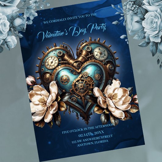 Invitation Magnifique coeur steampunk