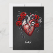 Invitation Magnifique coeur victorien gothique (Dos)