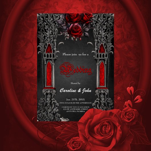 Invitation Magnifique design mariage gothique foncé.